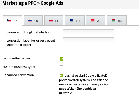 Jak nastavit remarketing a konverze Google Ads v ByznysWeb.cz