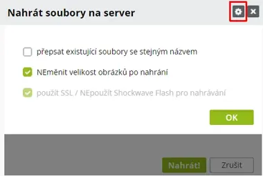 Změna velikosti pro soubory při nahrávání